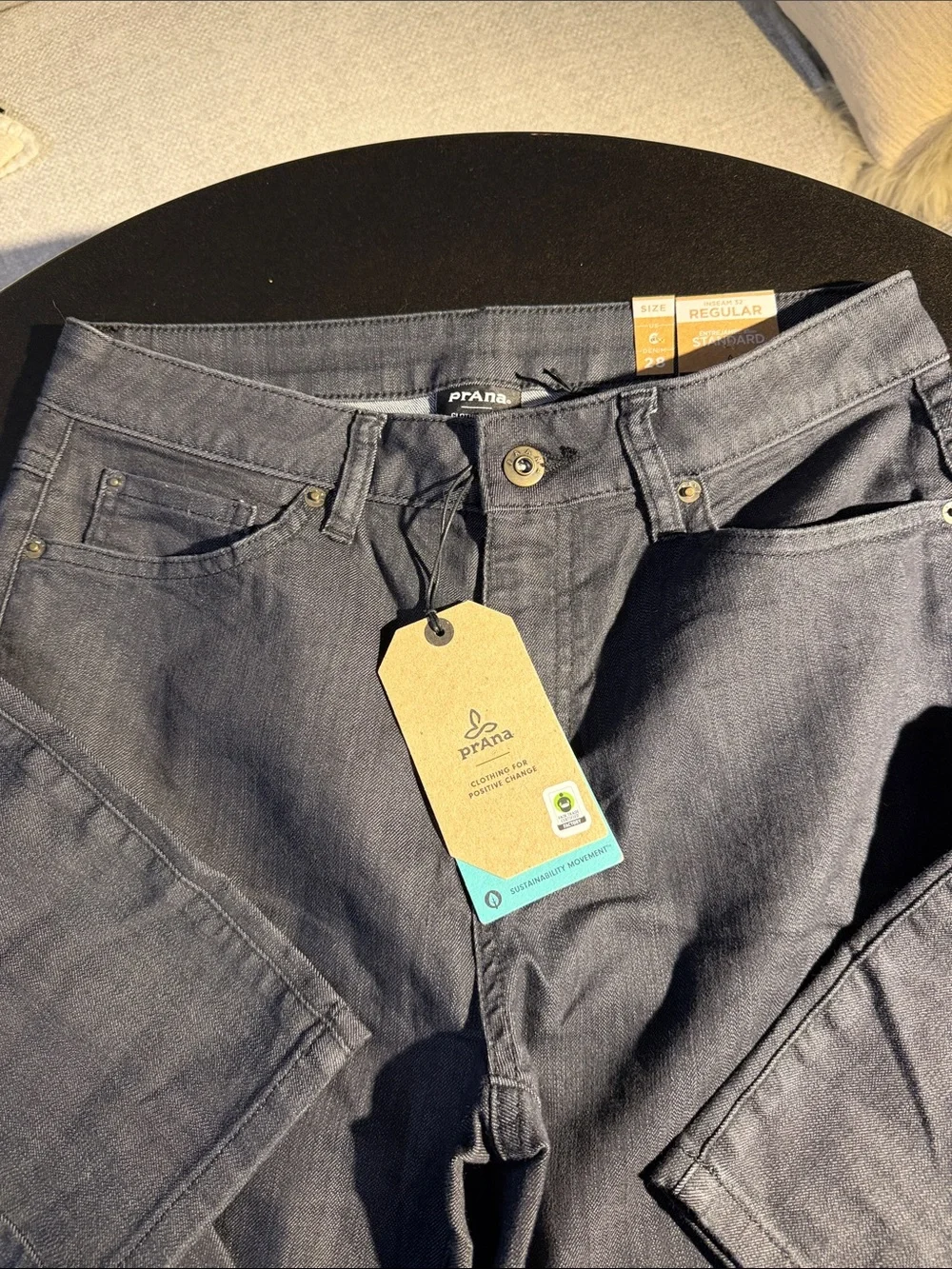 Prana Women’s Kayla High Rise Charcoal Straight-Leg Jeans. Sz 28x32